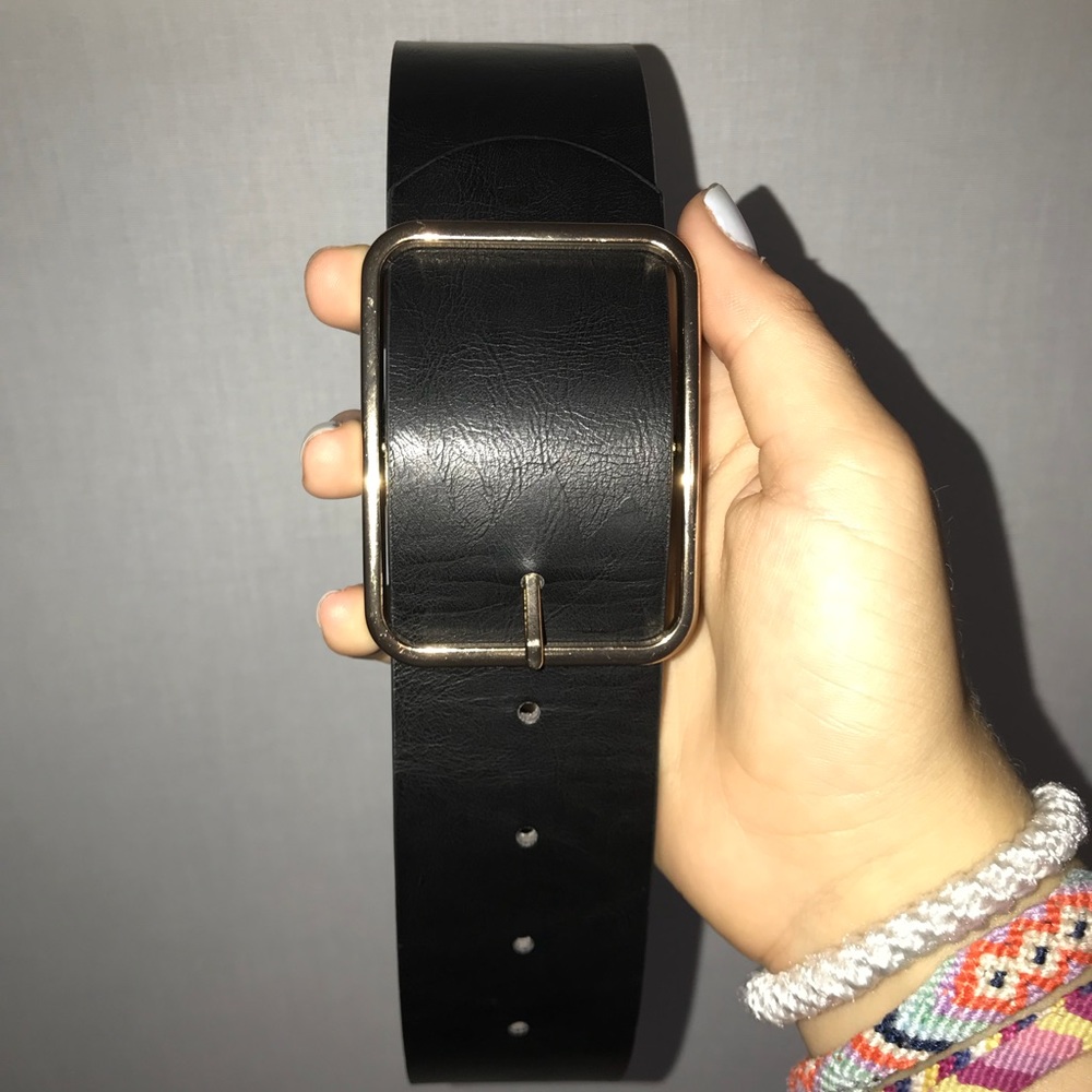 vintage leather and gold belt